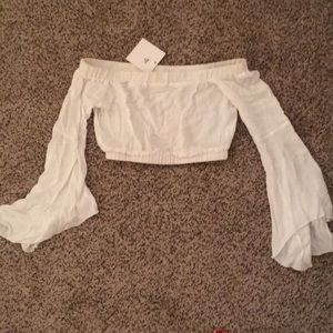 White LF off-the-shoulder top